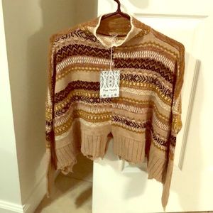 BRAND NEW Free People Cropped Distressed Sweater